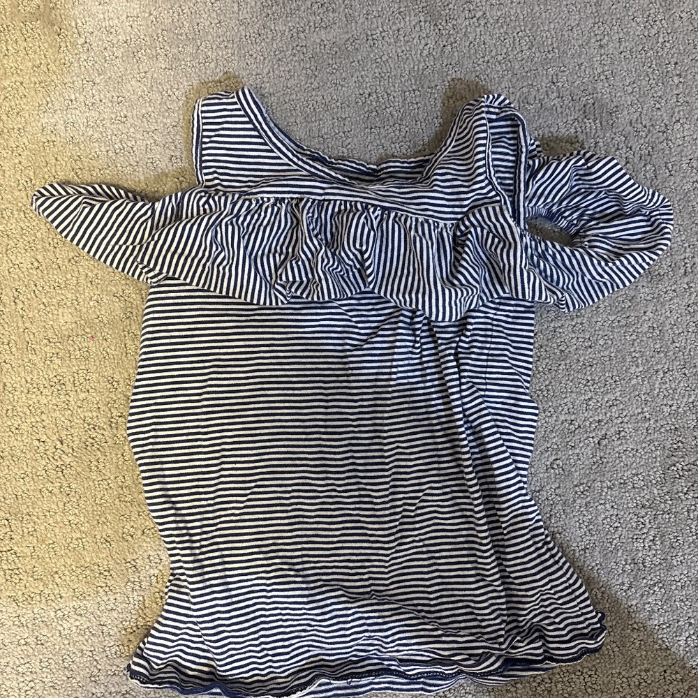 white and navy blue striped tank top